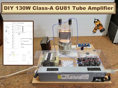 DIY simple GU81 Tube Hybrid Amplifier (130 watts RMS )