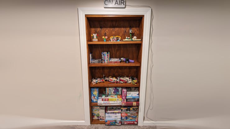 Ben Brooks' Secret Bookshelf Doorway Hides an Unusual Secret: It's  Automated with ESPHome 