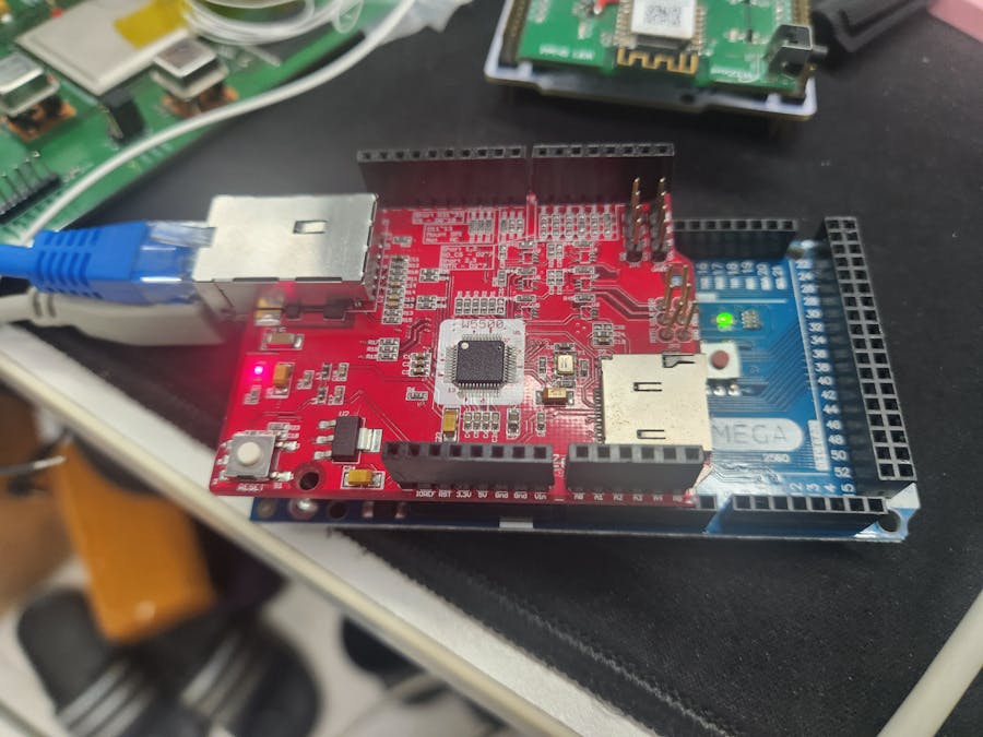Arduino Mega with W5500 using XOD to get IP from DHCP