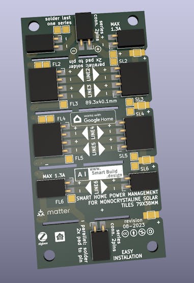 Support PCB for the solar cell
