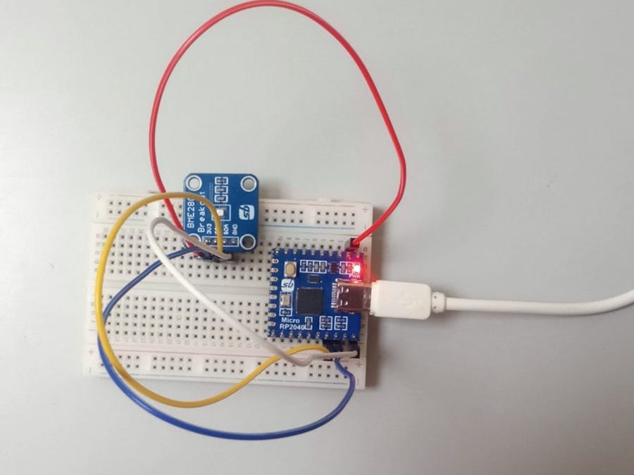 SB Components Micro RP2040 interfacing with BME280 breakout