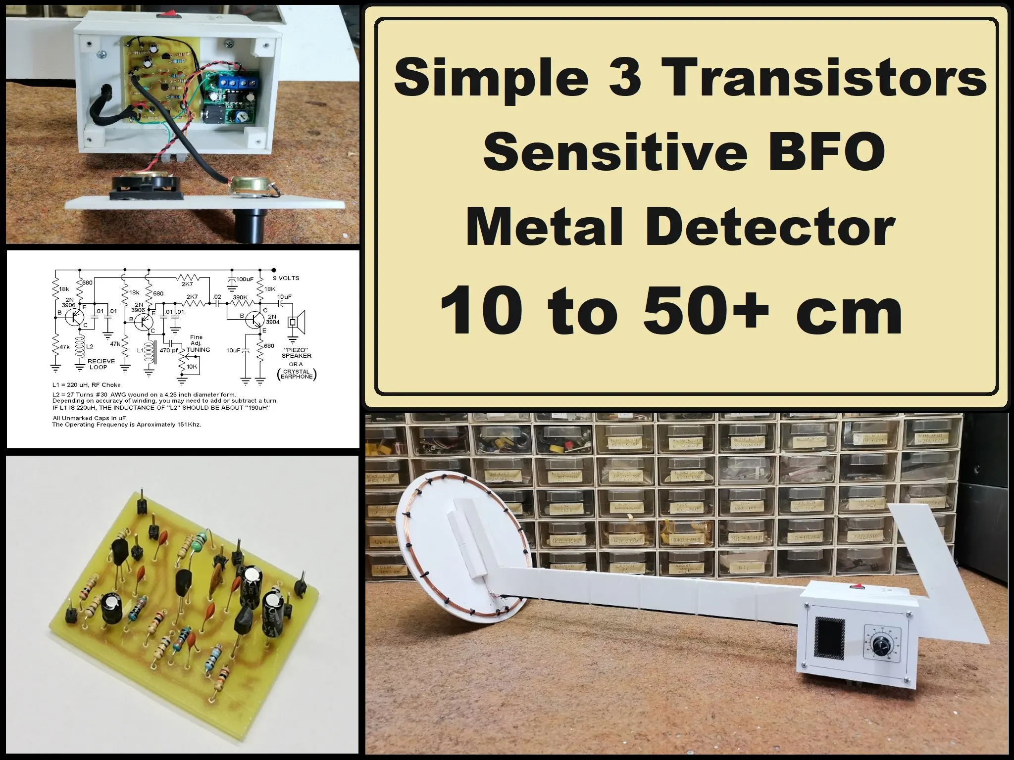 Simple Sensitive 3 Transistors BFO Metal Detector - Hackster.io