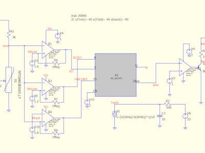 Qspice ON /OFF temperature control simulation with NTC