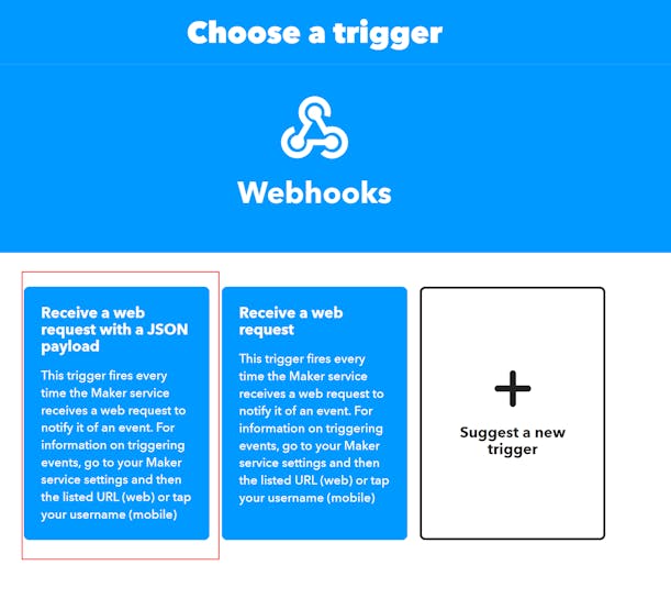 Choose Receive a web request with a JSON payload