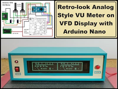 Retro Analog style VU meter on VFD display