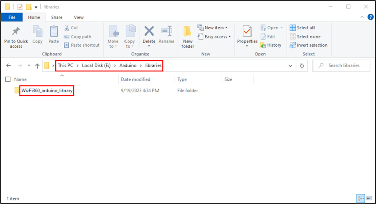 'WizFi360_arduino_library' location