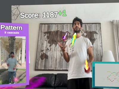 Interactive juggling game with pattern recognition