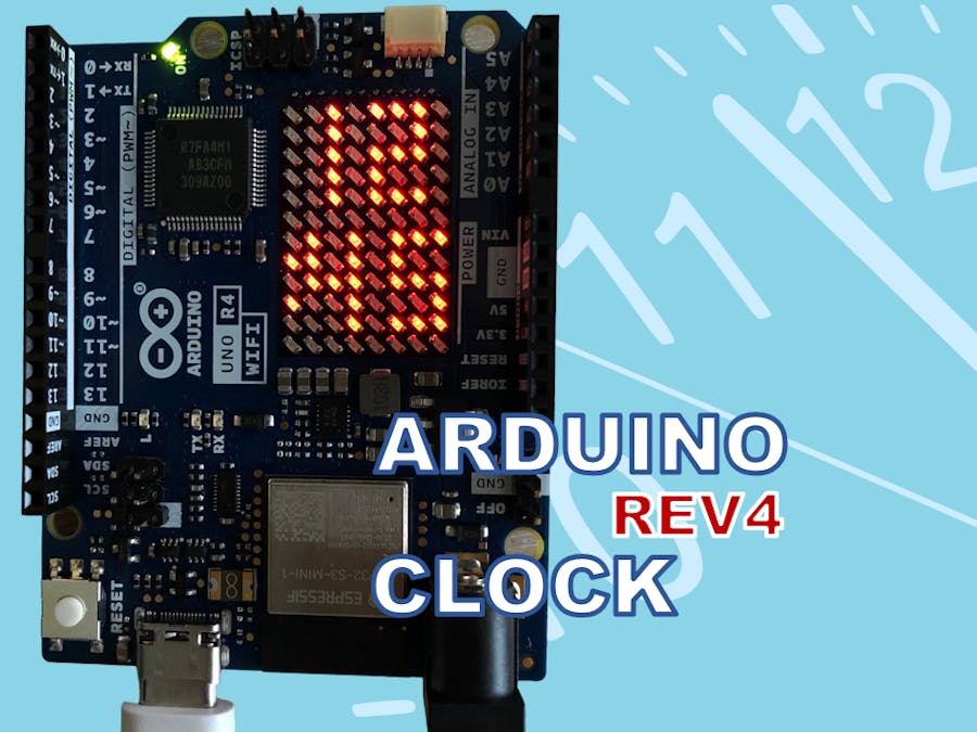 Digital Clock with Arduino Uno Rev4 WiFi's RTC an LED Matrix