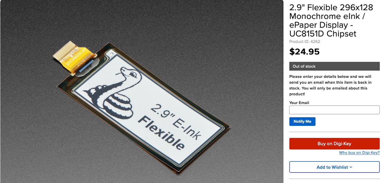 Flexible Monochrome eInk ePaper Displays - Adafruit