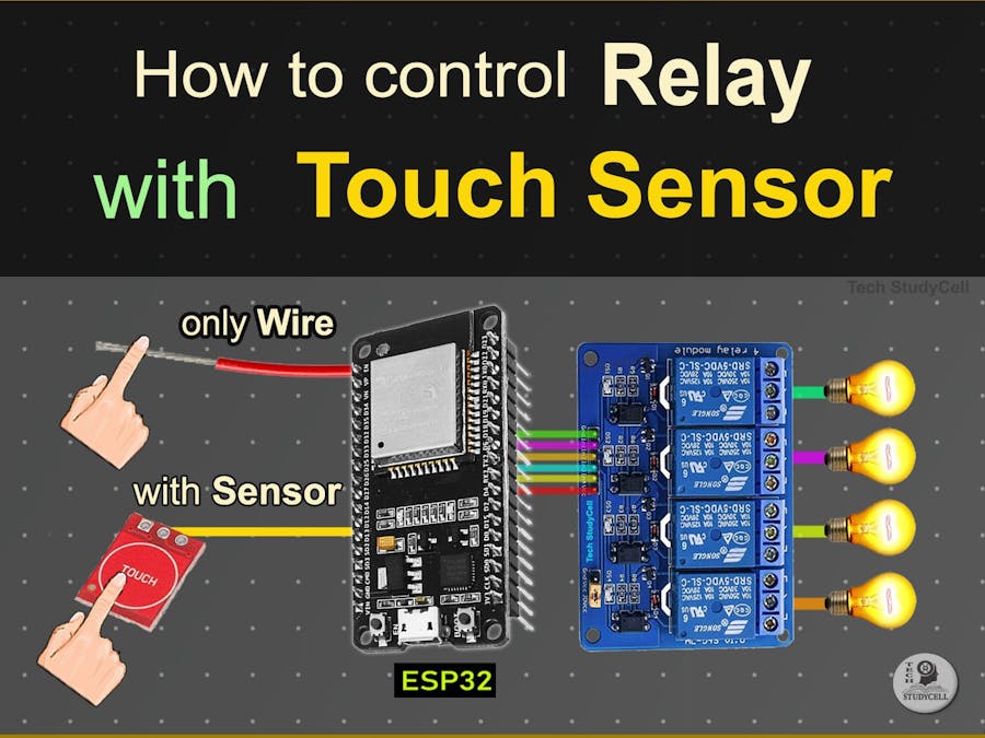 ESP32 Capacitive Touch Sensor control Relays With TTP223