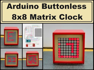 Arduino Buttonless LED Matrix Clock with ADXL335 sensor
