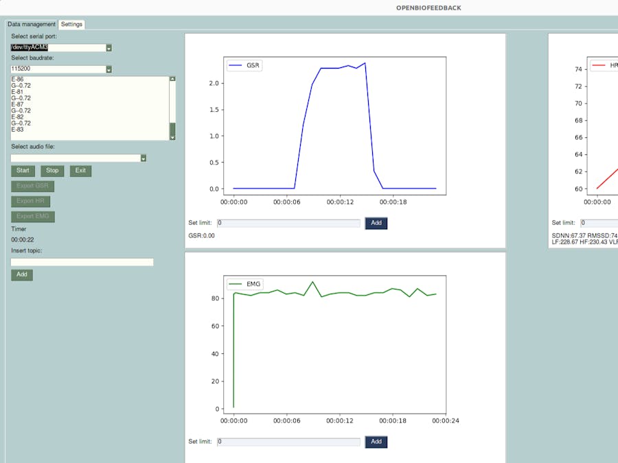 Open Biofeedback (GSR, HRV, EMG)