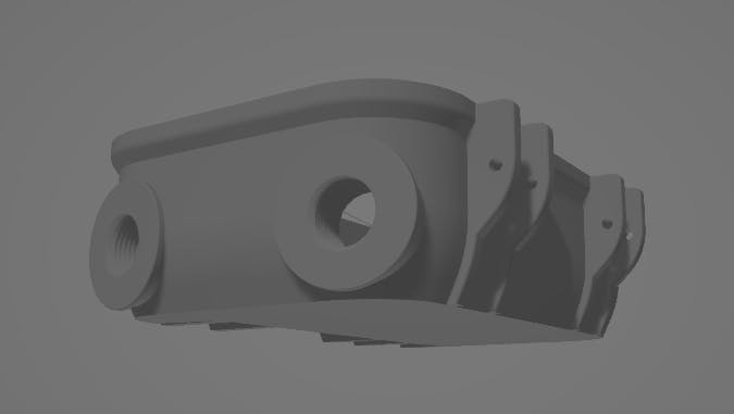 The waterproof enclosure with places for each ultrasonic sensor to screw in