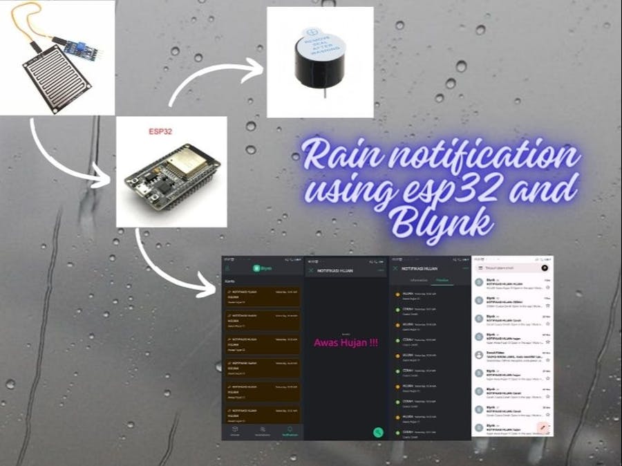 Rain notification using esp32 and blynk