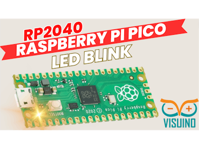 RP2040 Raspberry Pi Pico LED Blink Using Visuino