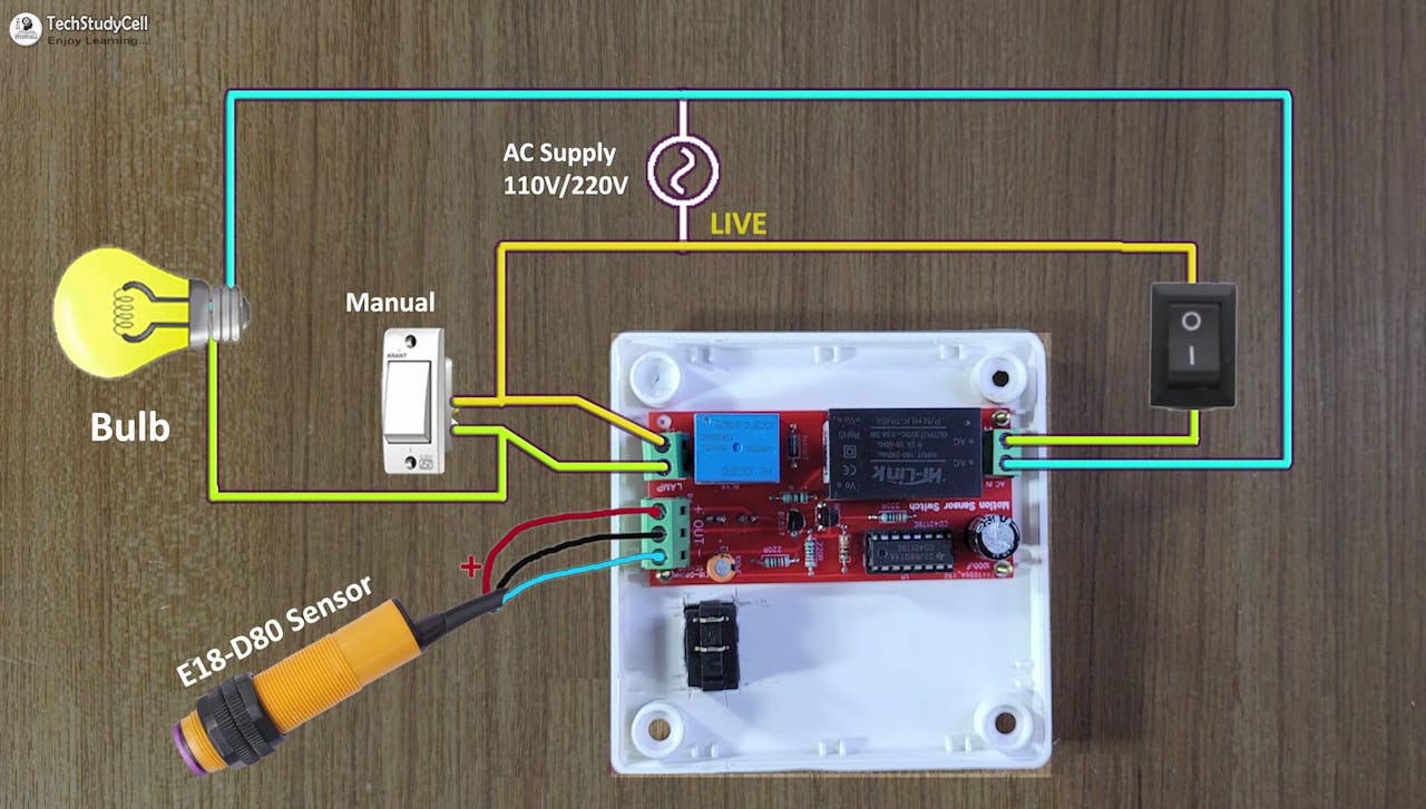 Motion Sensor Light Switch using CD4017 & IR sensor