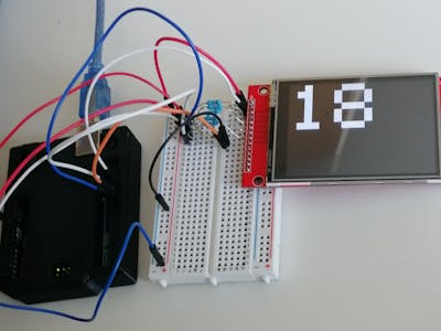 A random number is displayed on an ILI9341