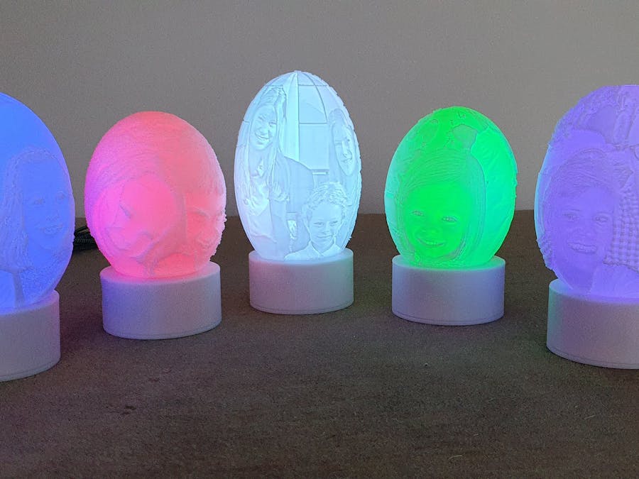 Lithophane RGB lamp - rechargeable