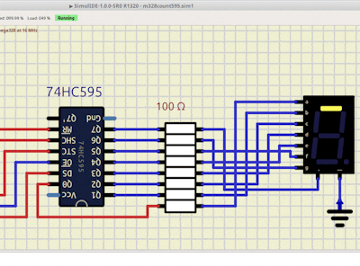 AVR Assembly program Shift Register and 7 segment LED