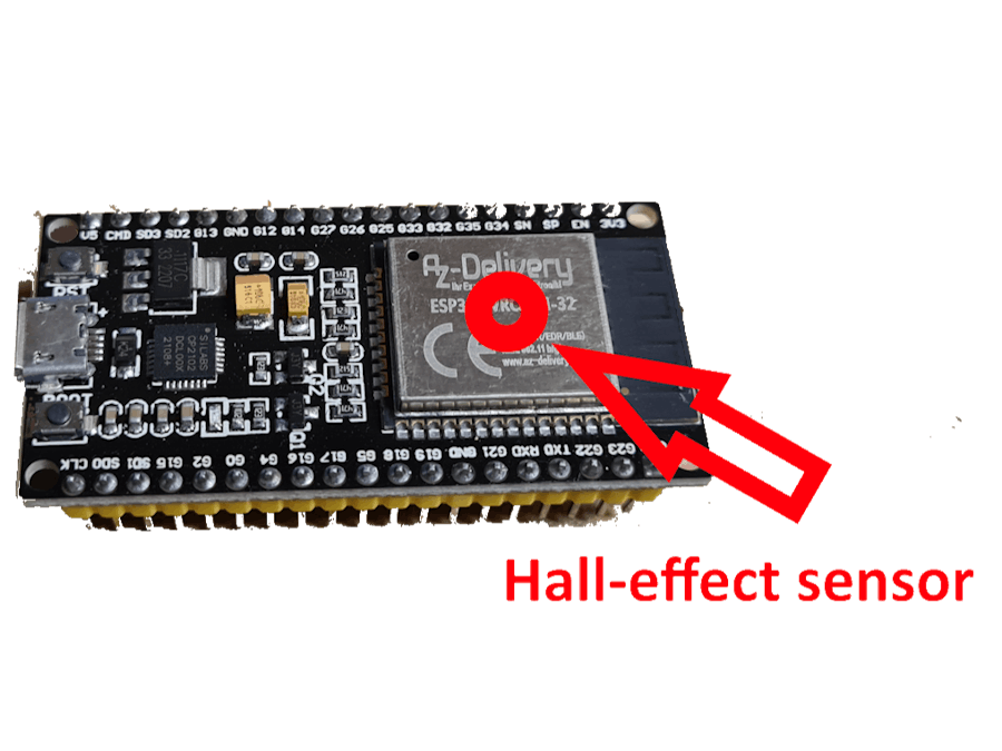 Using ESP32 built-in hall effect sensor