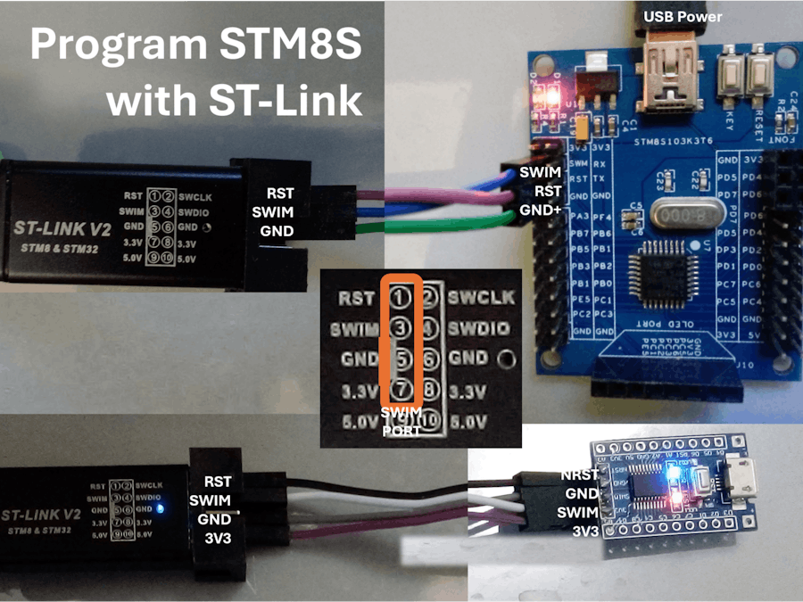 Program STM8S Processors with ST-Link SWIM Interface