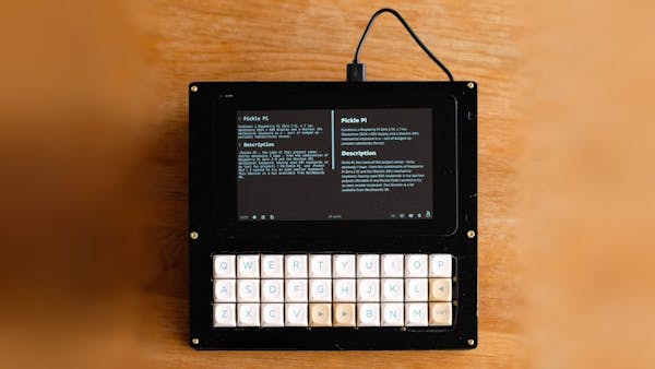 The Pickle Pi Is a TRS-80 Mannequin 100-Like Raspberry Pi Zero 2 W Pill with Mechanical Keyboard
