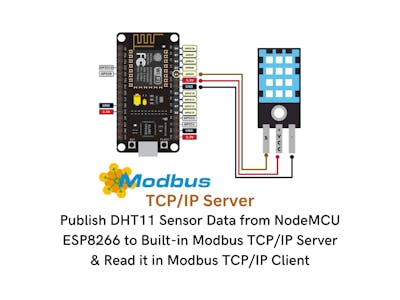 Publish DHT11 Sensor Data from NodeMCU to Modbus TCP Server