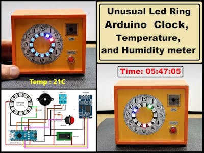 Unusual Led Ring Arduino Clock, Temperature, and Humidity me