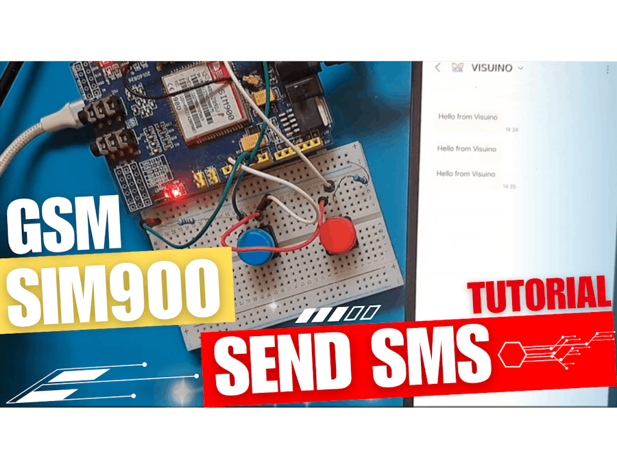 Send SMS Using SIM900 GSM Shield & Arduino - Visuino Tutoria