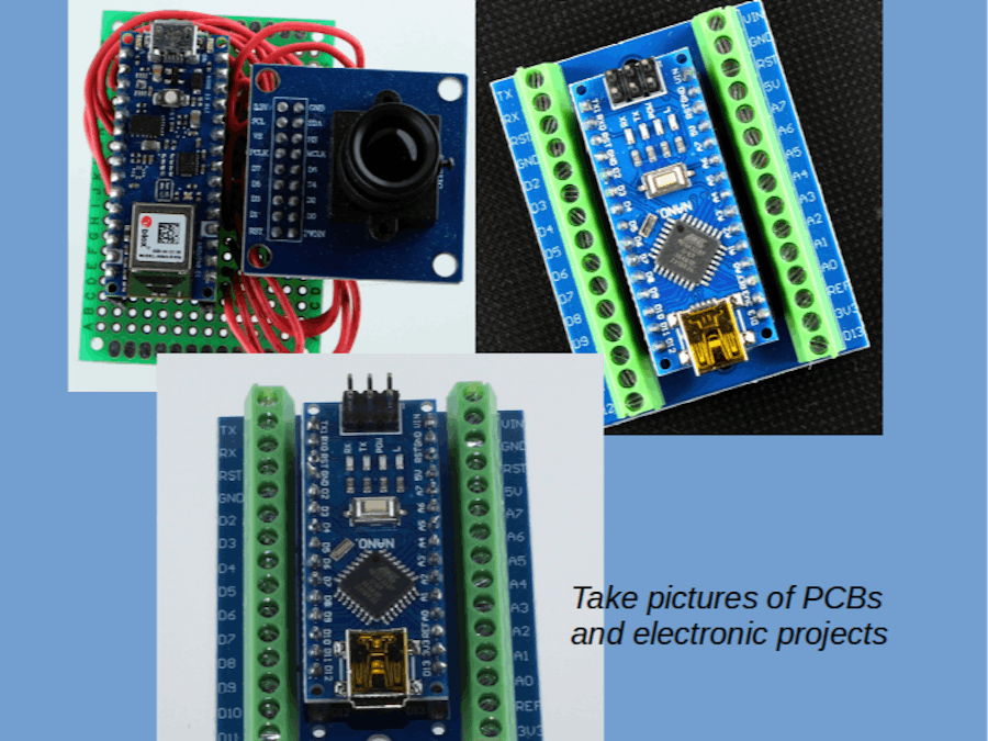 Take pictures of PCBs and electronic projects