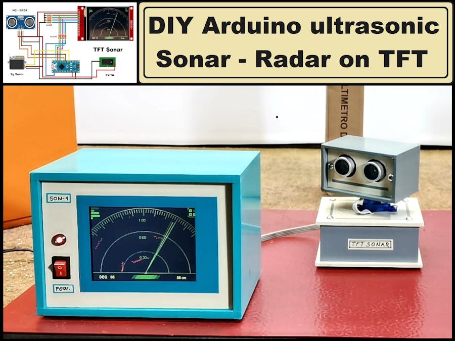 DIY Arduino ultrasonic Sonar - Radar on TFT display