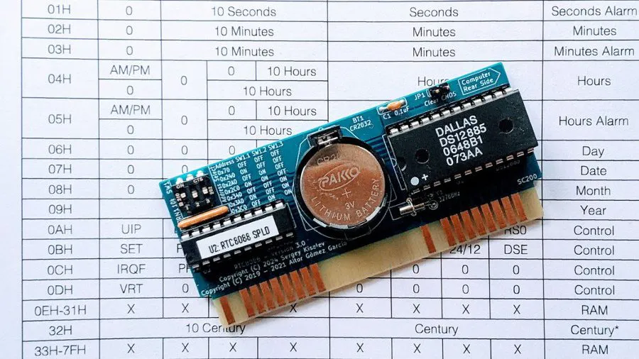 The Open-Hardware RTC8088 Adds a Battery-Backed Real-Time Clock to