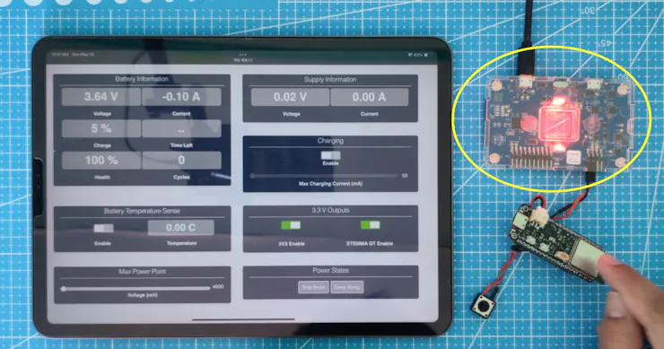 Nordic Power Profiler Kit II acting as battery