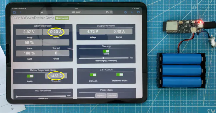 Charging current from 10 C - 15 C: ~ 400 mA