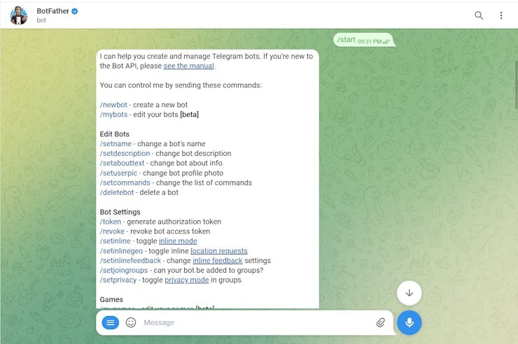 Create a Telegram Bot