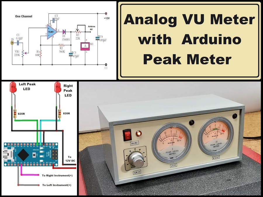 DIY Analog VU meter with Arduino peak meter