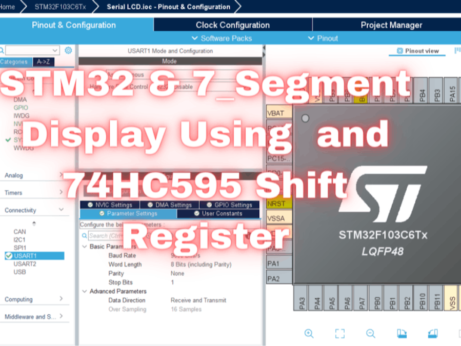 Controlling Seven Segment Display Using STM32 and 74HC595