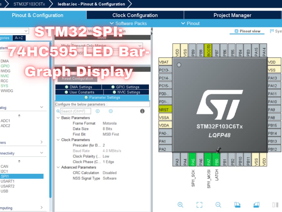 STM32-Driven LED Bar: Integration with 74HC595 Shift Registe