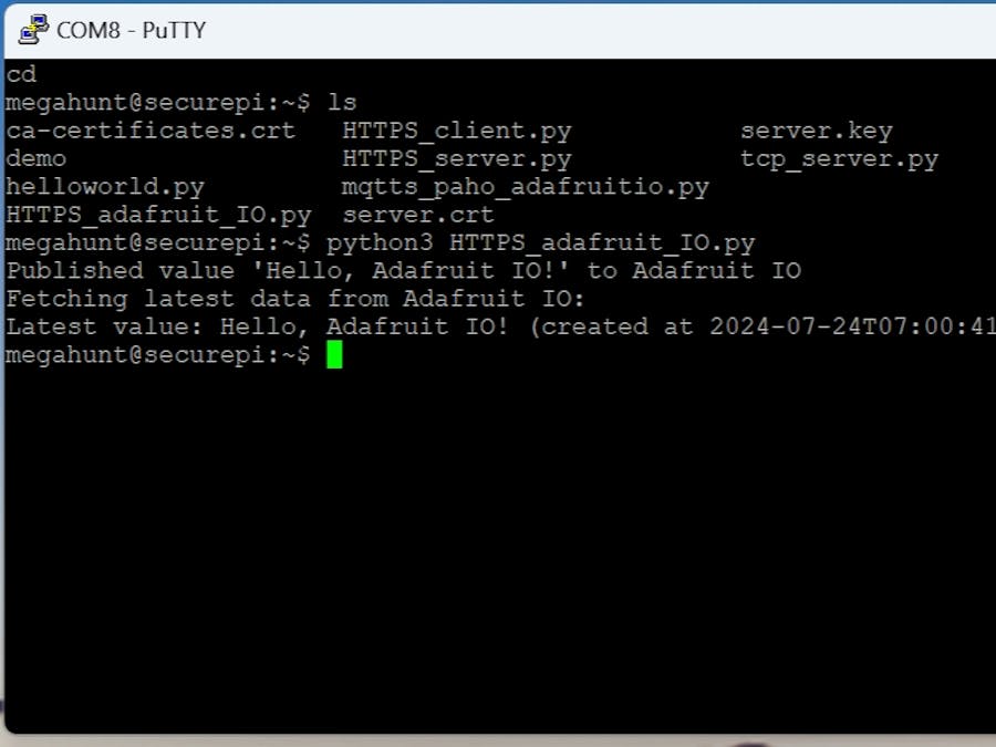 Communicating with Adafruit IO Using the SP2302 in HTTPS