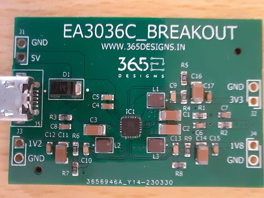 Mini benchtop USB powered 3 rail fixed output power supply