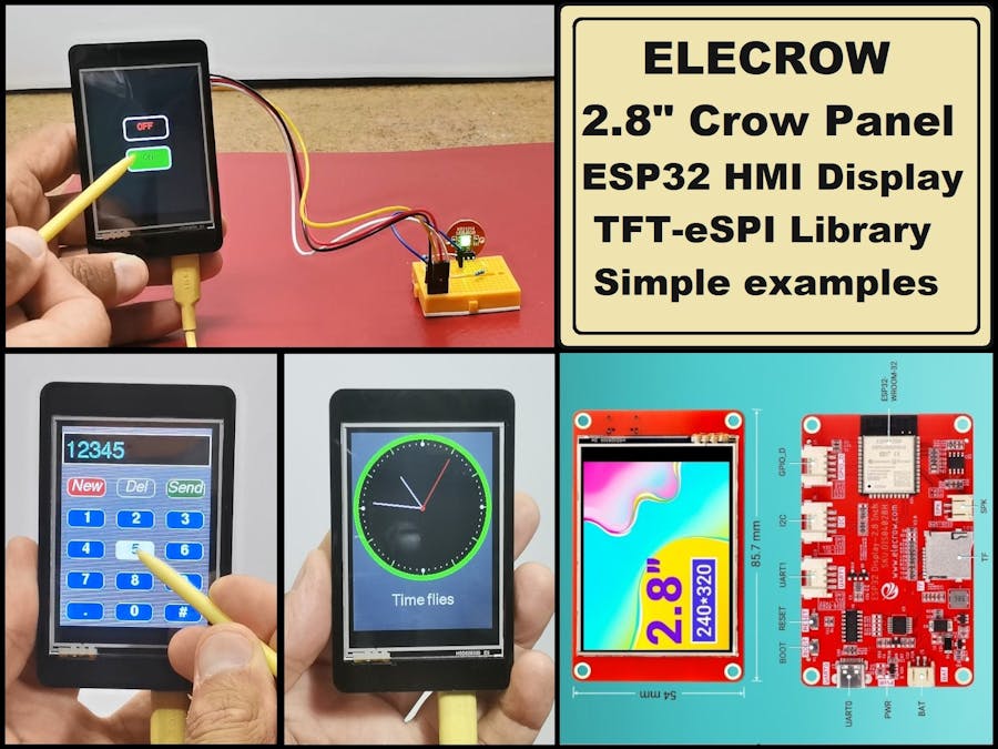 ELECROW Crow Panel 2.8-ESP32 HMI Display TFT_eSPI examples