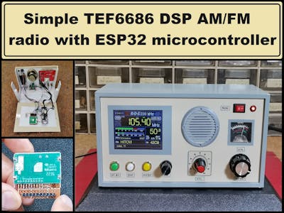 Simple TEF6686 DSP AM FM tuner with ESP32 microcontroller