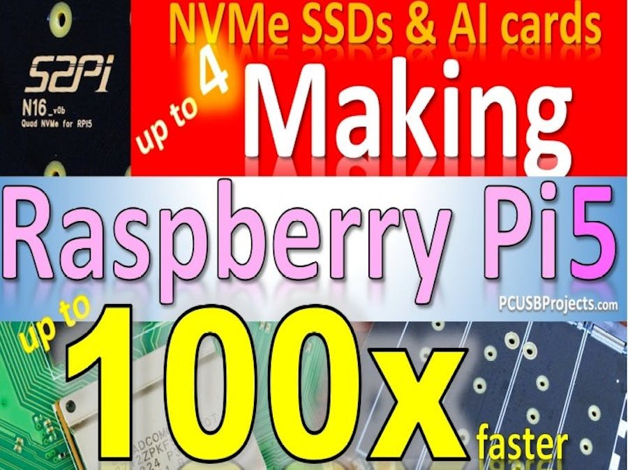 Making Raspberry Pi 5 faster with up tp 4 SSDs and AI cards