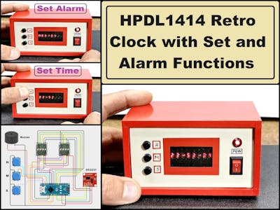 Arduino HPDL1414 Retro Clock with Set and Alarm Functions