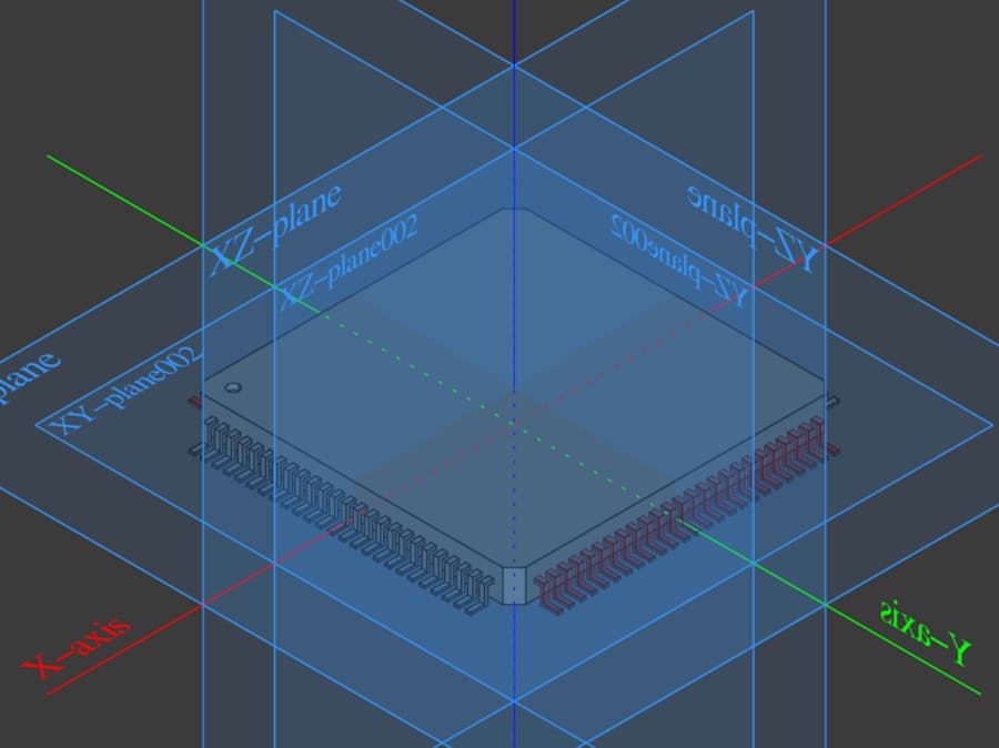 FreeCAD simple LQFP100.