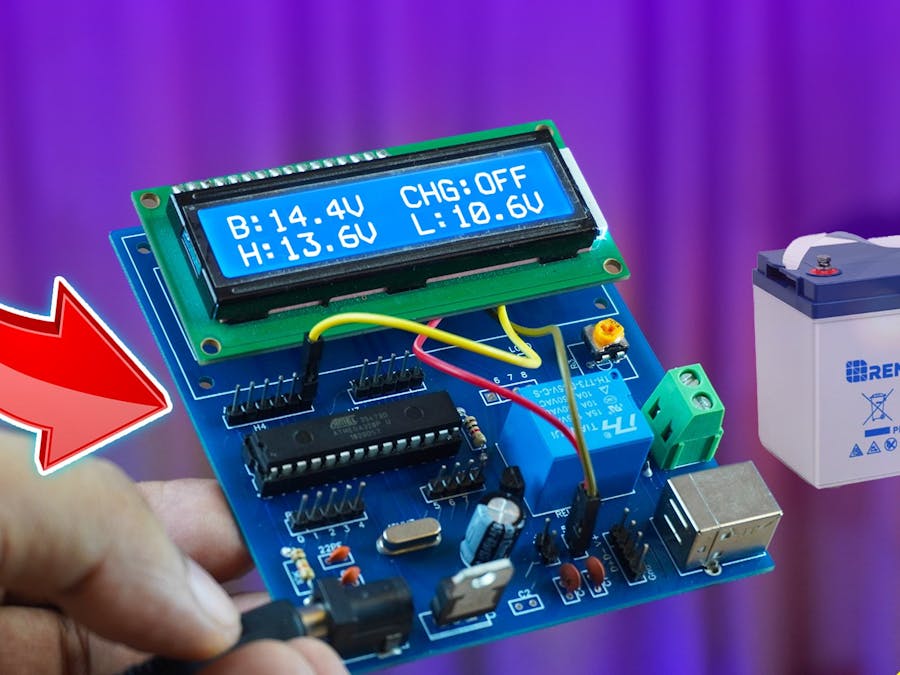 12V Battery Autocut Charge Controller Using ATmega328P