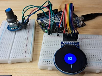 Simple Volume Indicator - GC9A01 Display Using Visuino