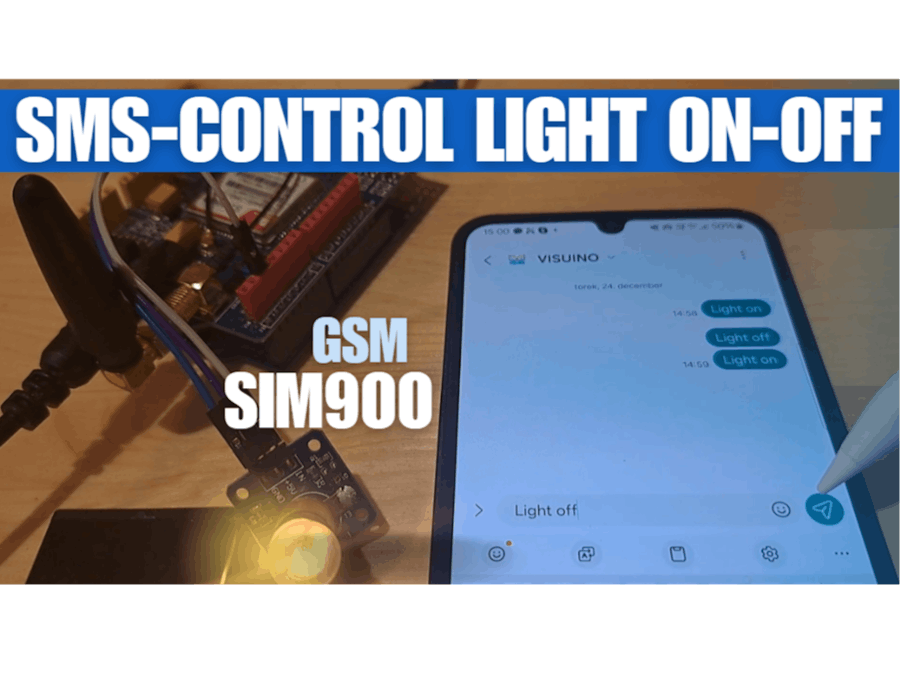 Control Light ON/OFF Via SMS With SIM900 Module - Visuino