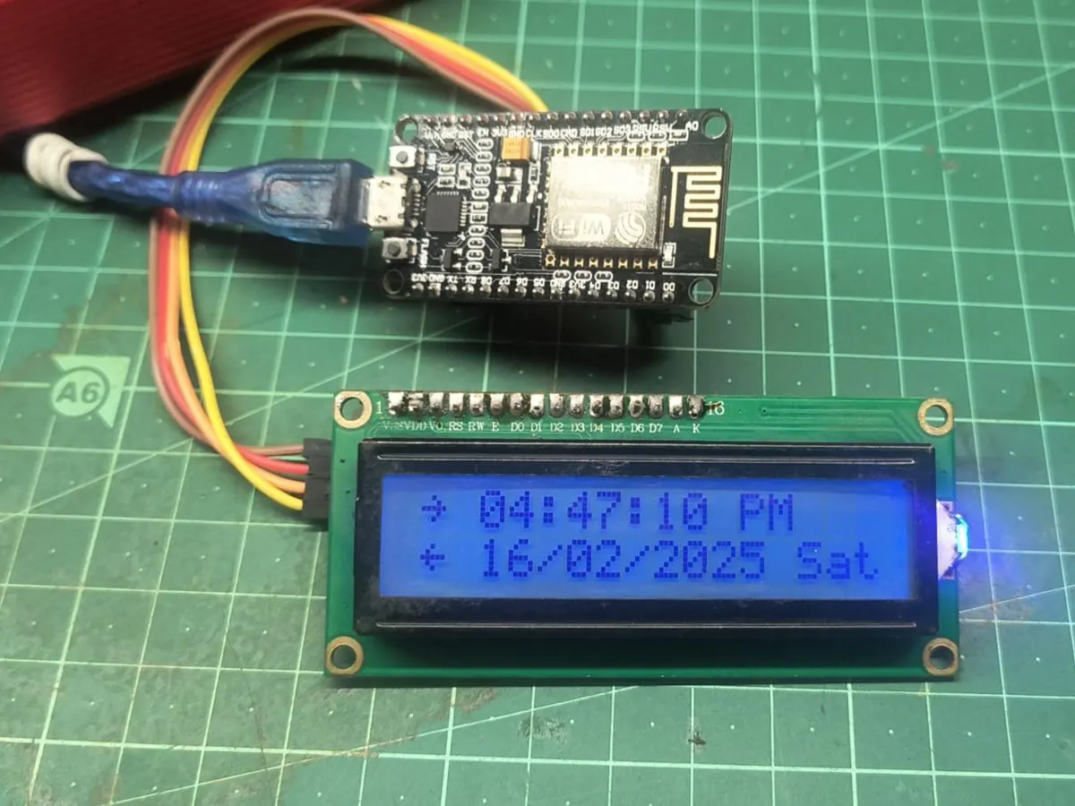 ESP8266 NTP Clock with 16×2 I2C LCD Display - Hackster.io