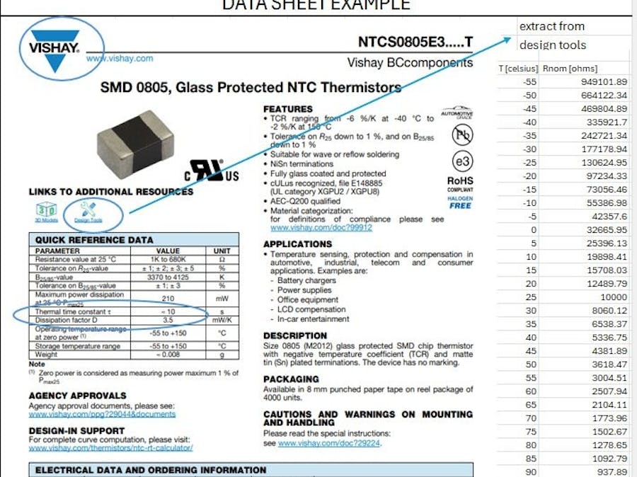 Create a QSPICE model for NTC Thermistor